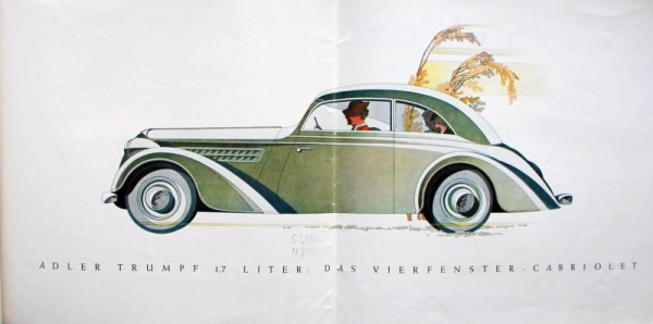 Adler Trumpf Modelprogram 1935 Reuters drawings Carbrochure (3327)